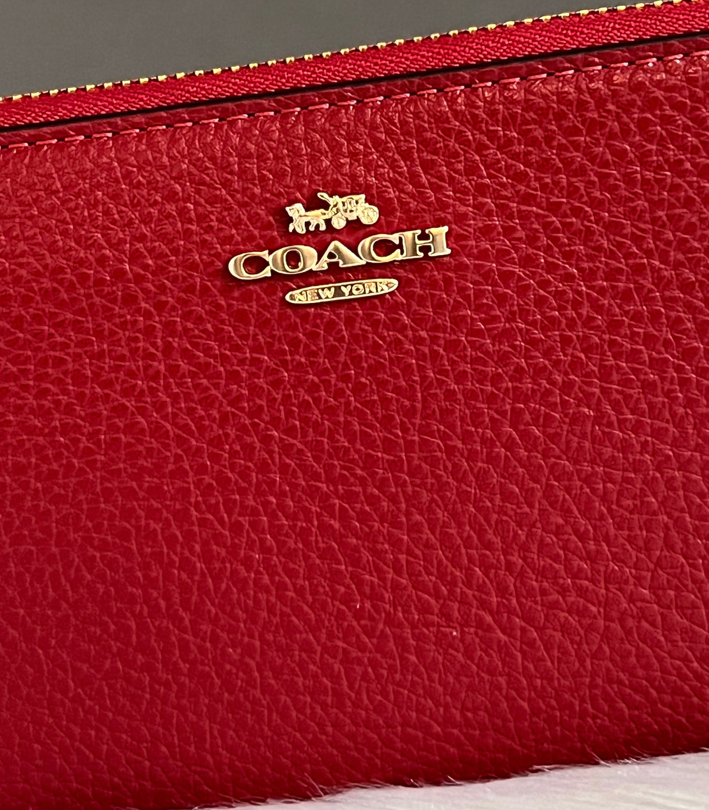 Coach Pebble Leather Zip Around Wallet