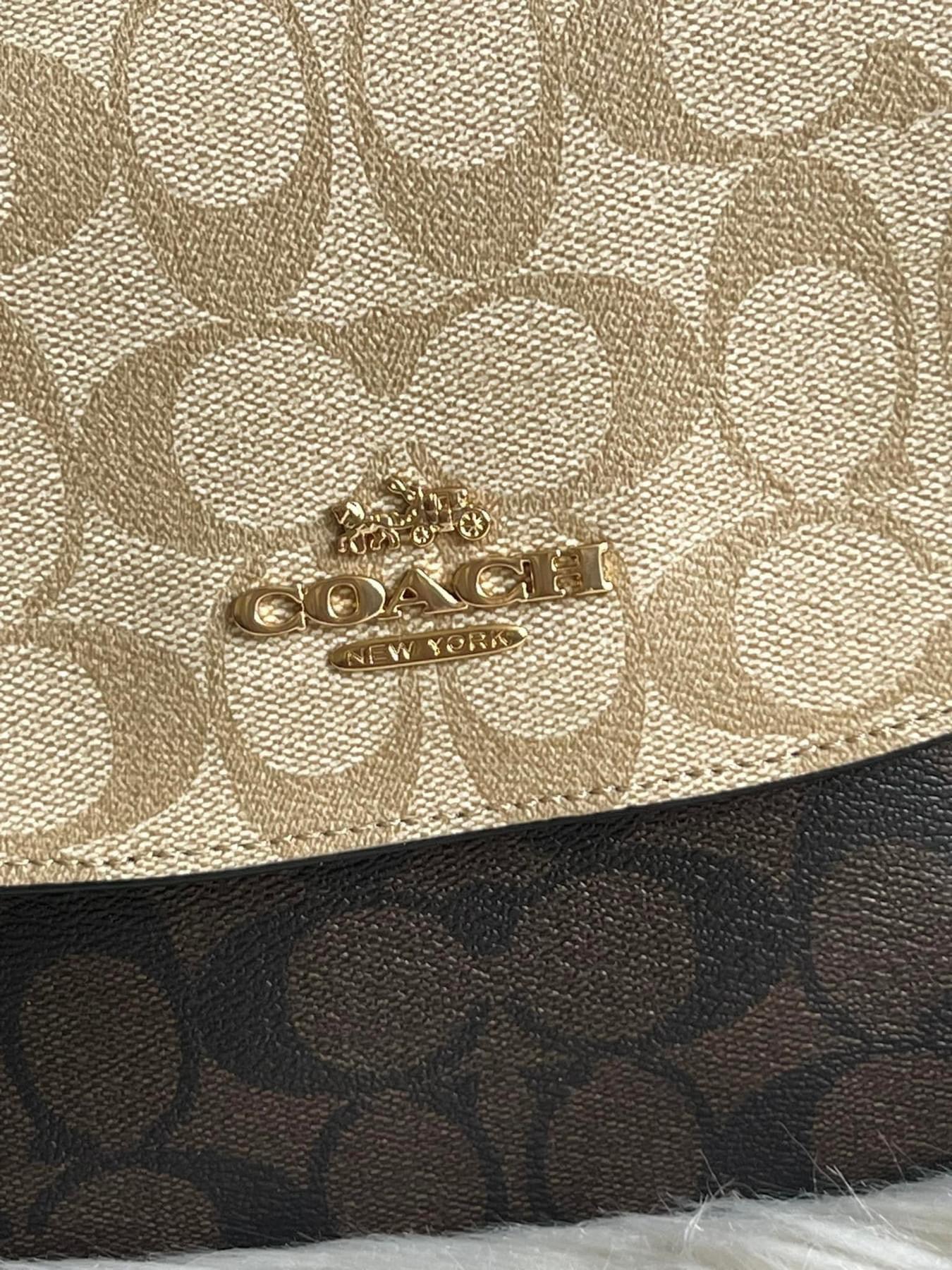 Coach Macie Saddle Bag in Blocked Signature Canvas