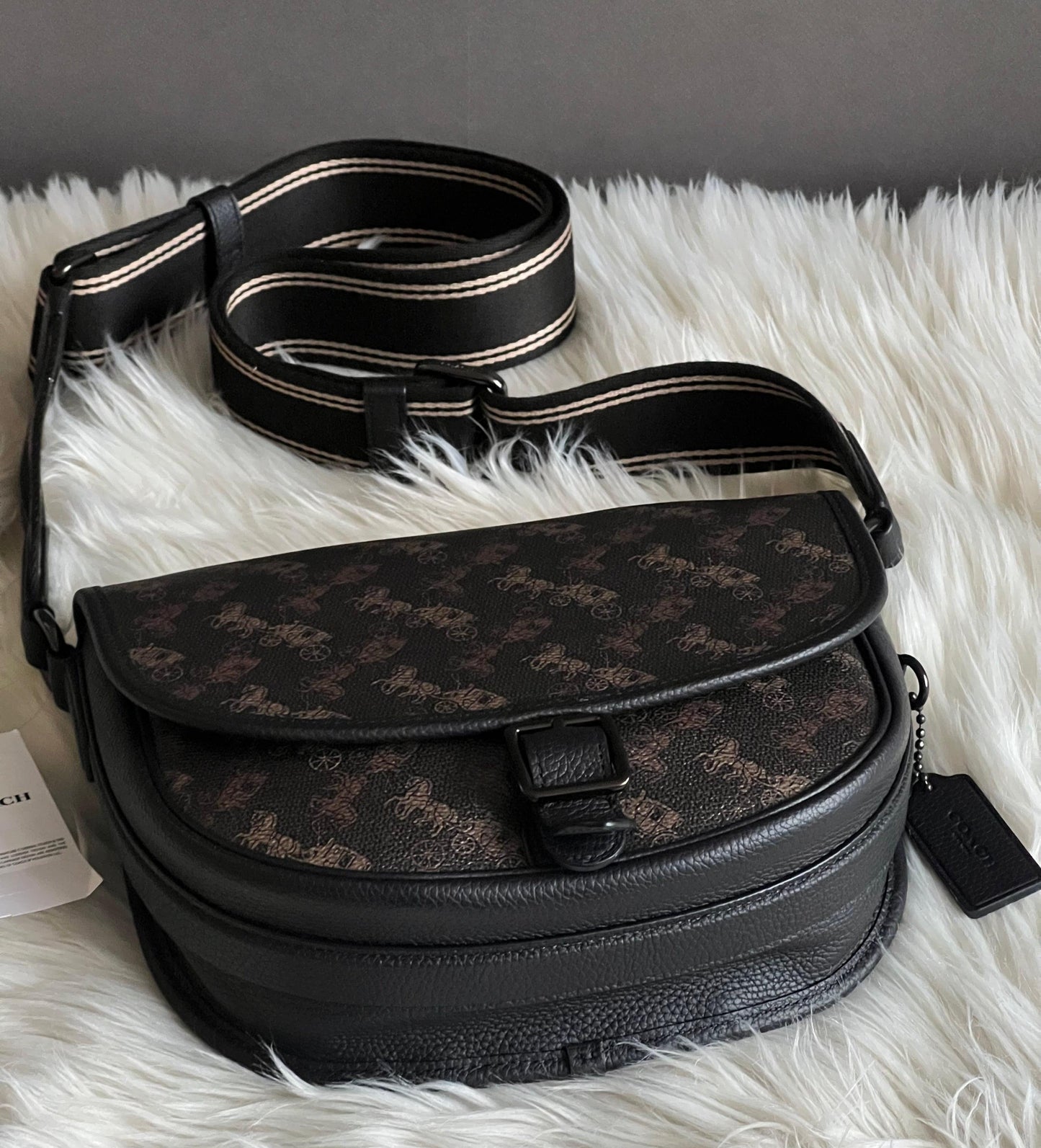 Coach Hitch Crossbody with Horse and Carriage Print