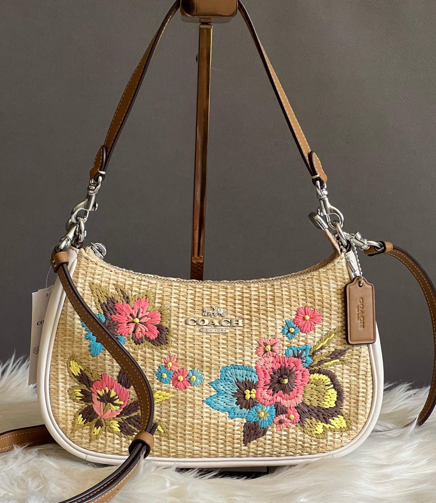 Coach Teri Shoulder Bag with Floral Embroidery