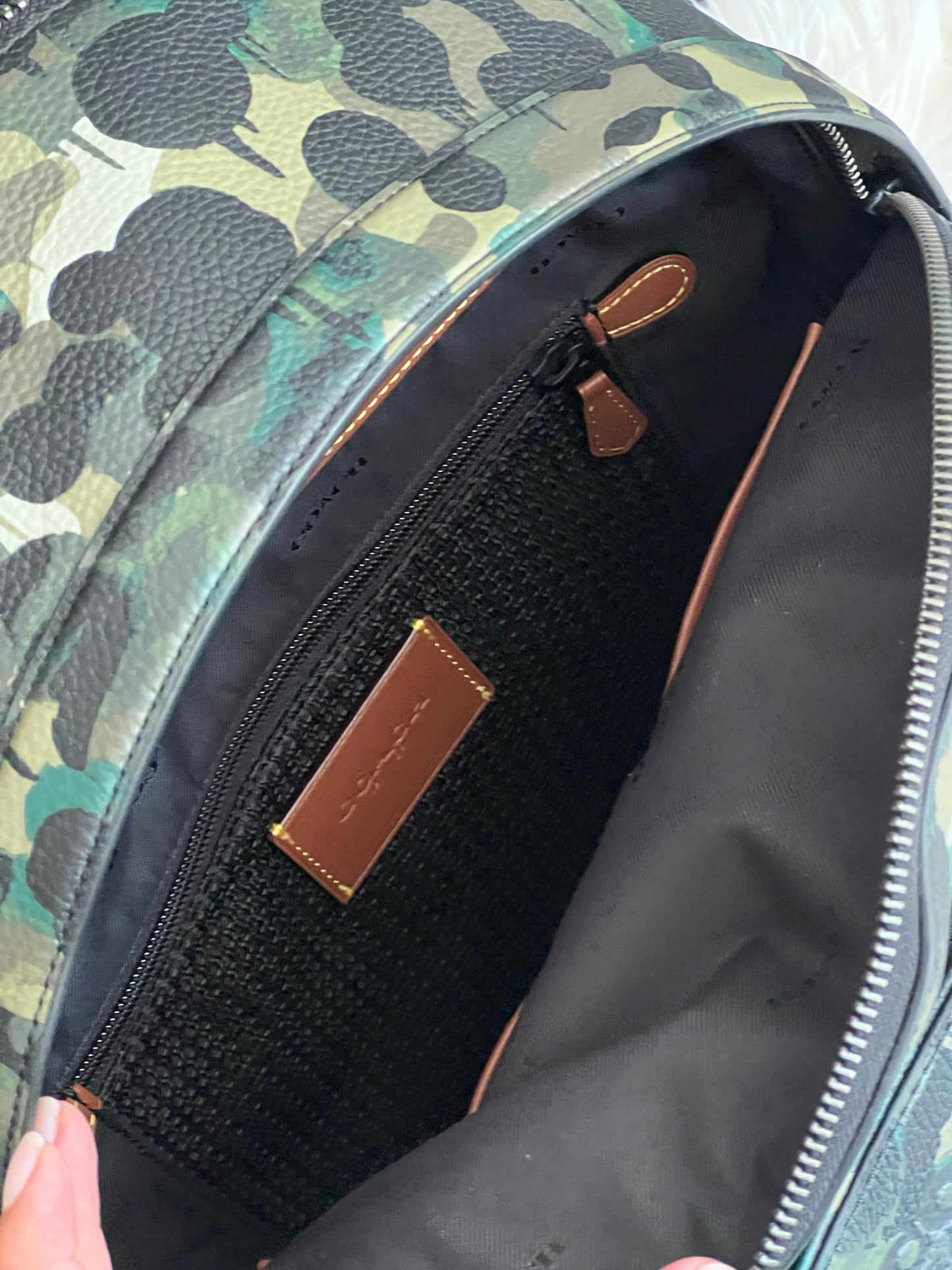 Coach Charter Backpack with Camo Print