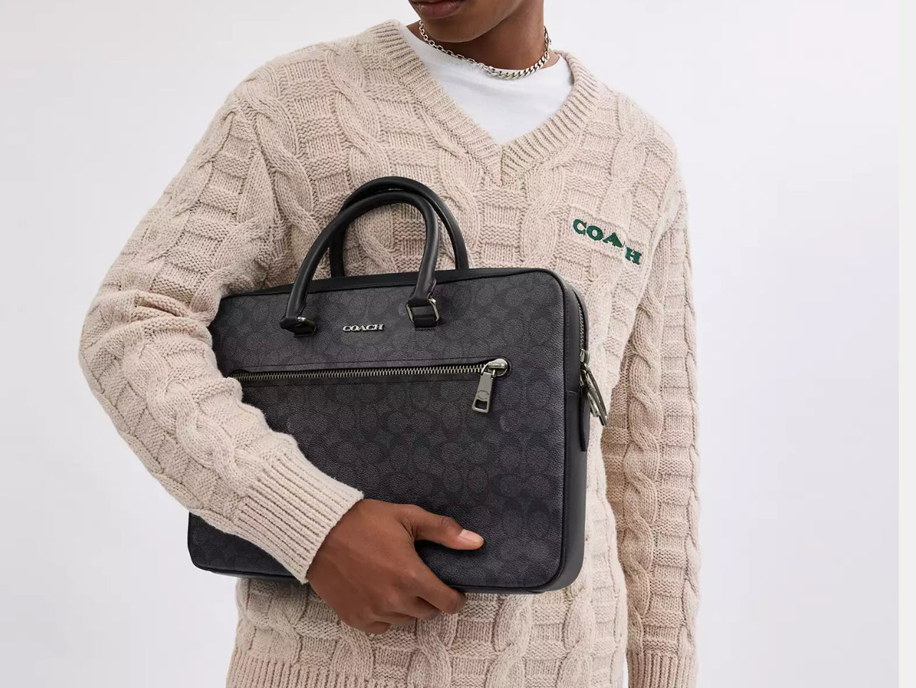 Coach Ethan Slim Brief In Signature Canvas