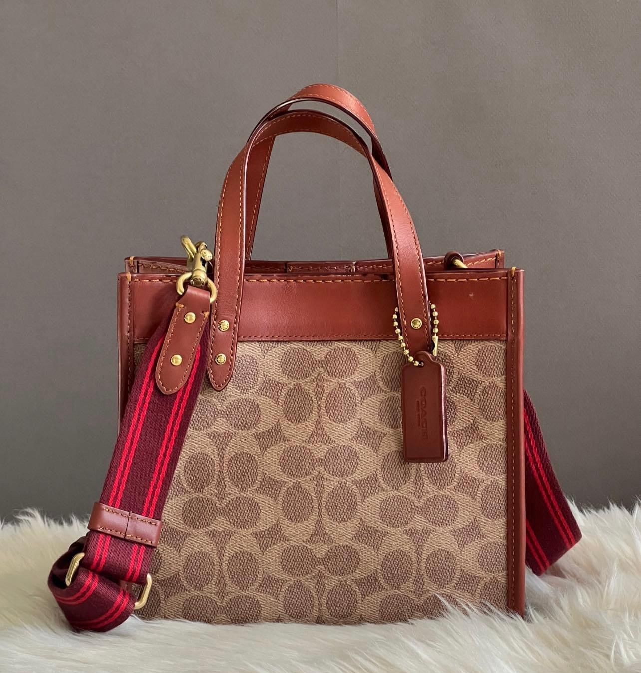 Coach Field Tote 22 in Signature Canvas with Horse and Carriage