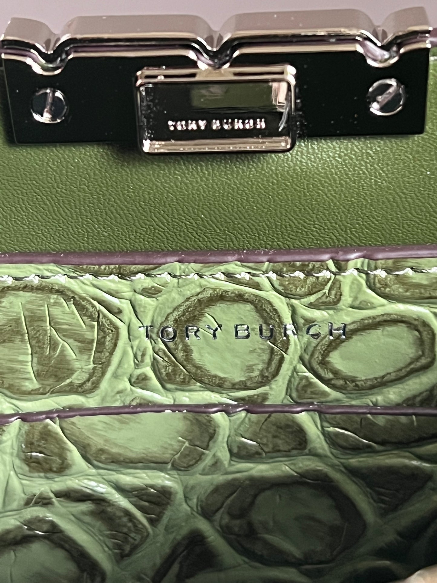 Tory Burch Eleanor Croc-Embossed Slim Shoulder Bag
