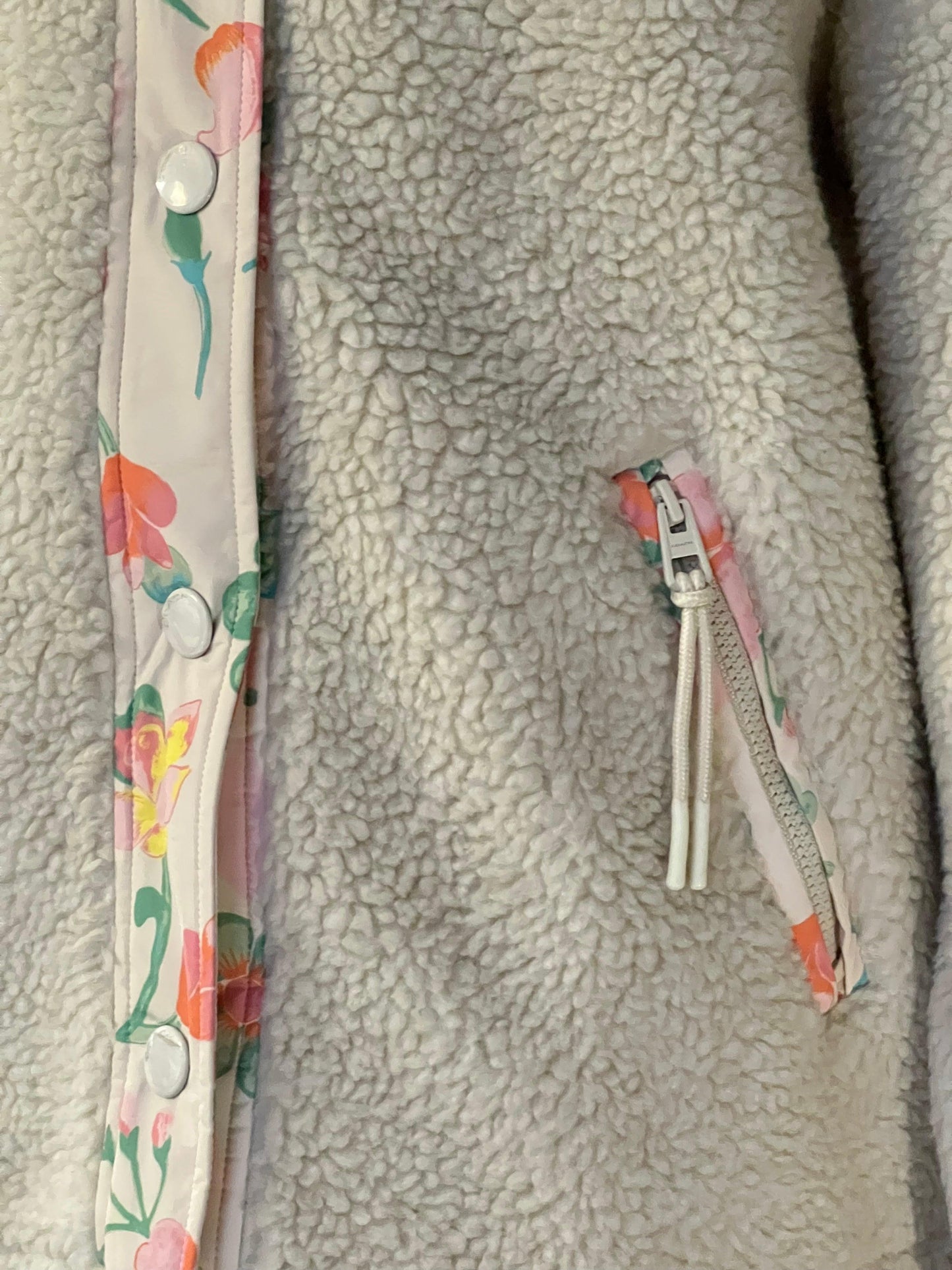 Coach Blocked Floral Sherpa Jacket