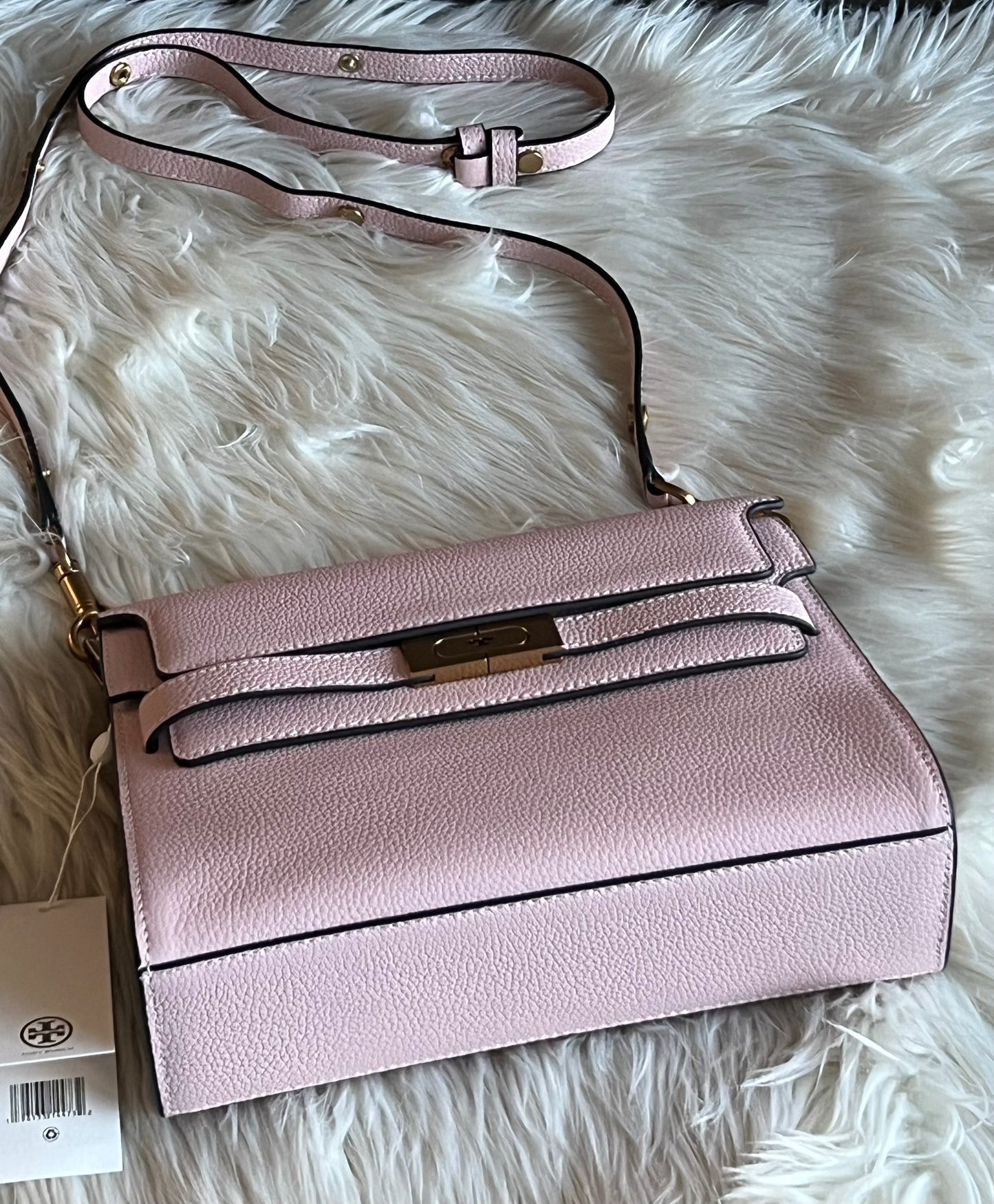 Tory Burch Lee Radziwill Pebbled Shoulder Bag