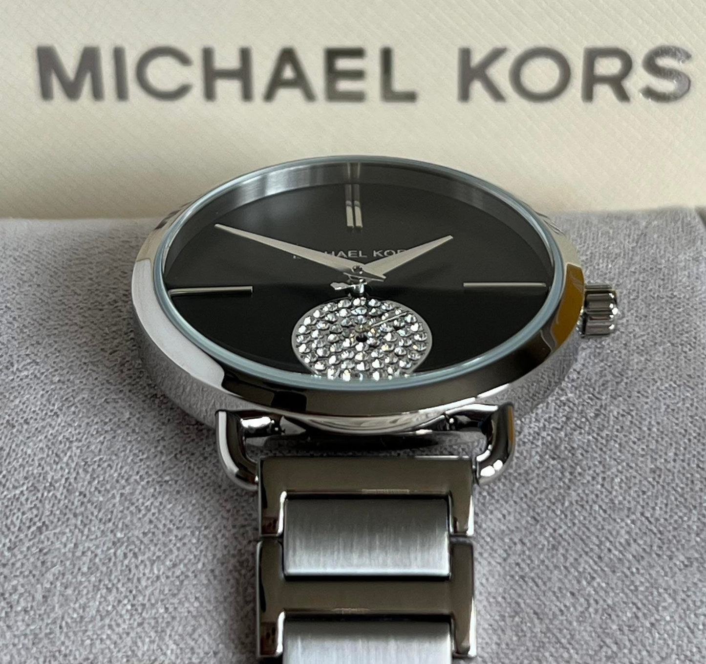 Michael Kors Women's Portia Crystallized Silver-Tone Watch