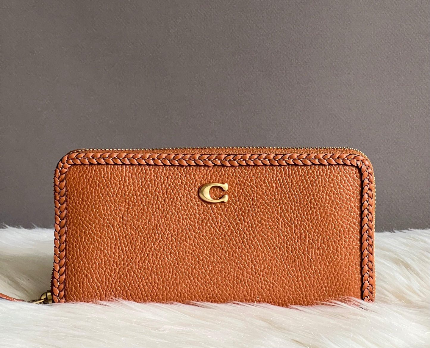 Coach Accordion Zip Wallet with Braid