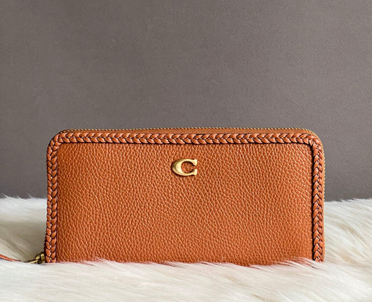 Coach Accordion Zip Wallet with Braid
