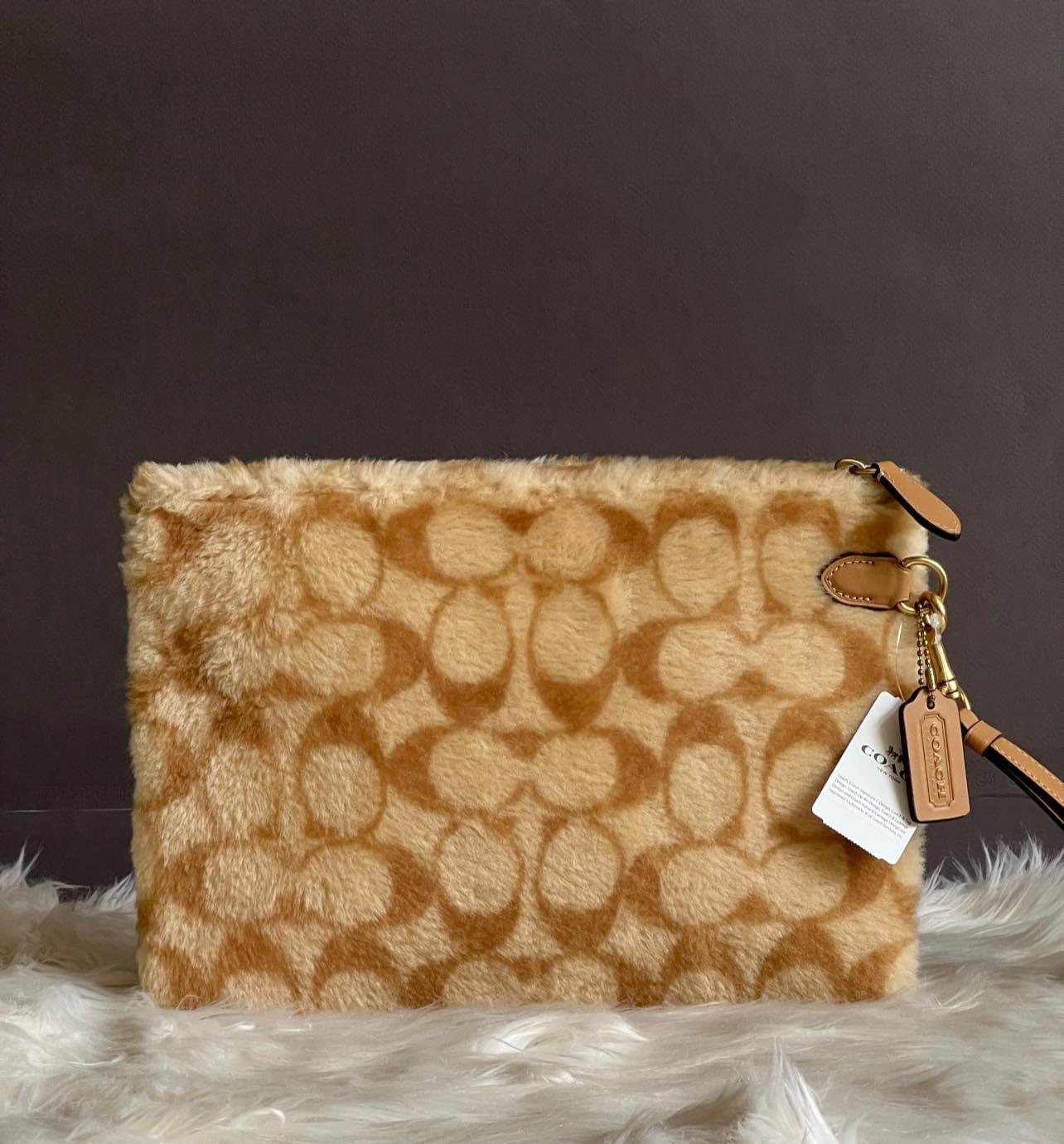 Coach Charter Pouch in Signature Shearling