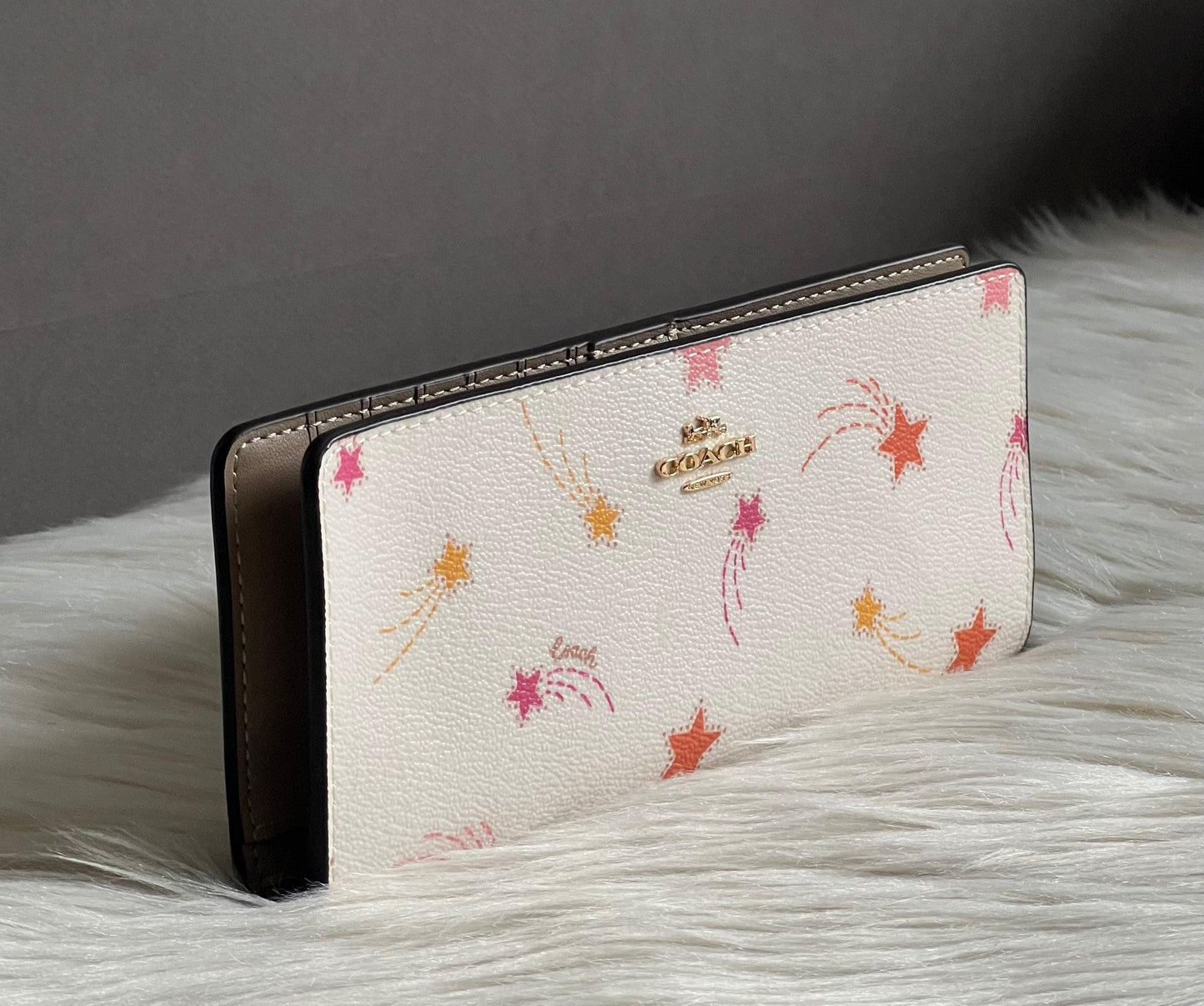 Coach Slim Zip Wallet With Shooting Star Print