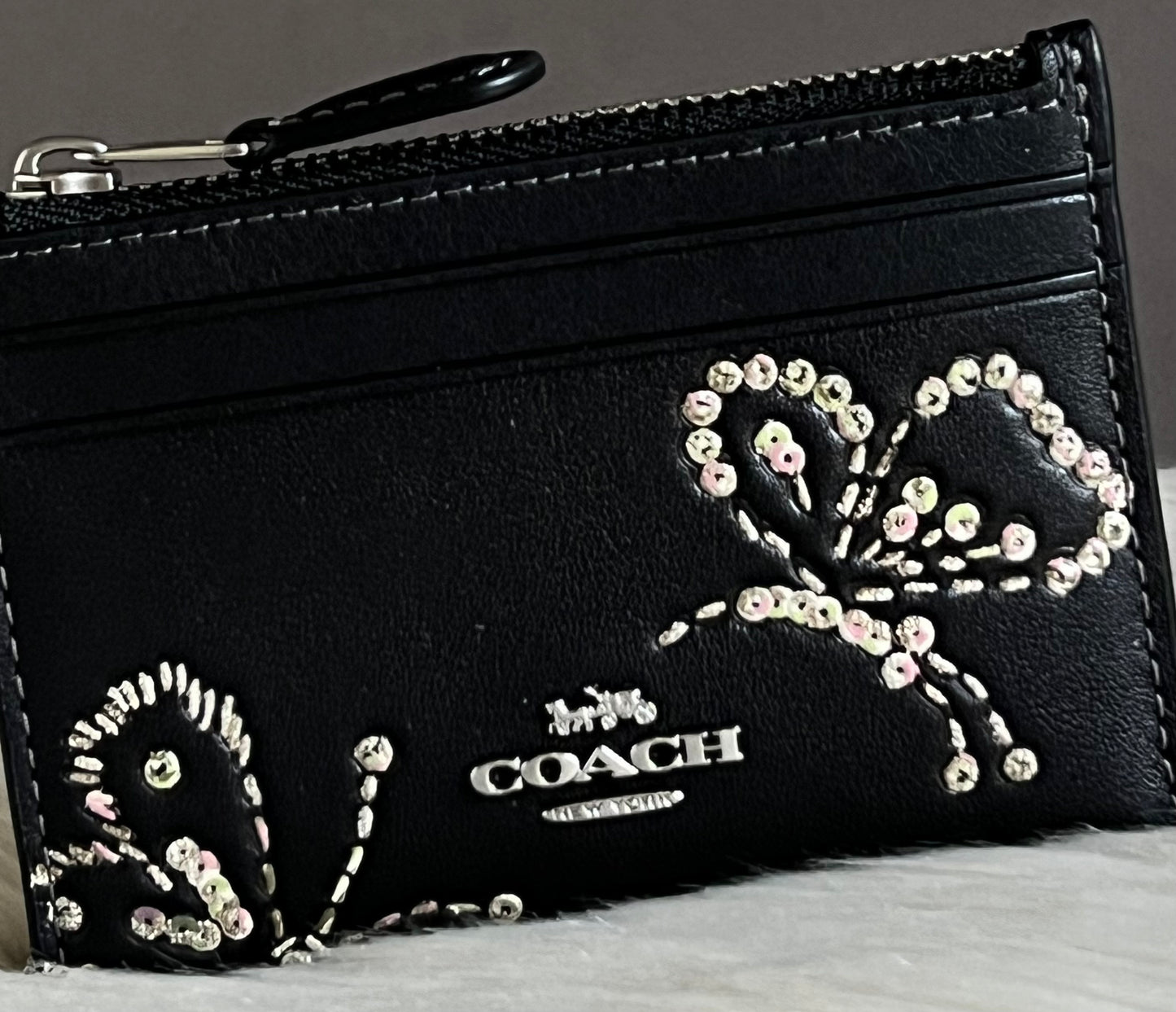 Coach Mini ID Card Case In Butterfly Print