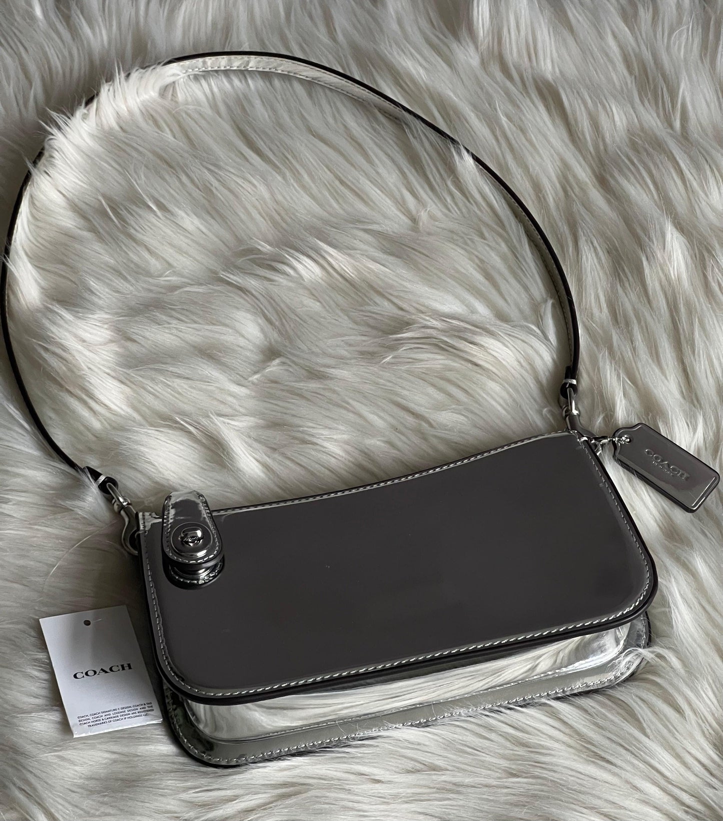Coach Penn Shoulder Bag in Silver Metallic