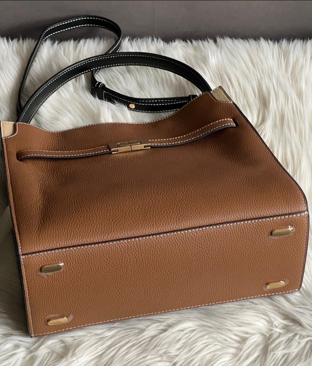 Tory Burch Lee Radziwill Pebbled Double Bag