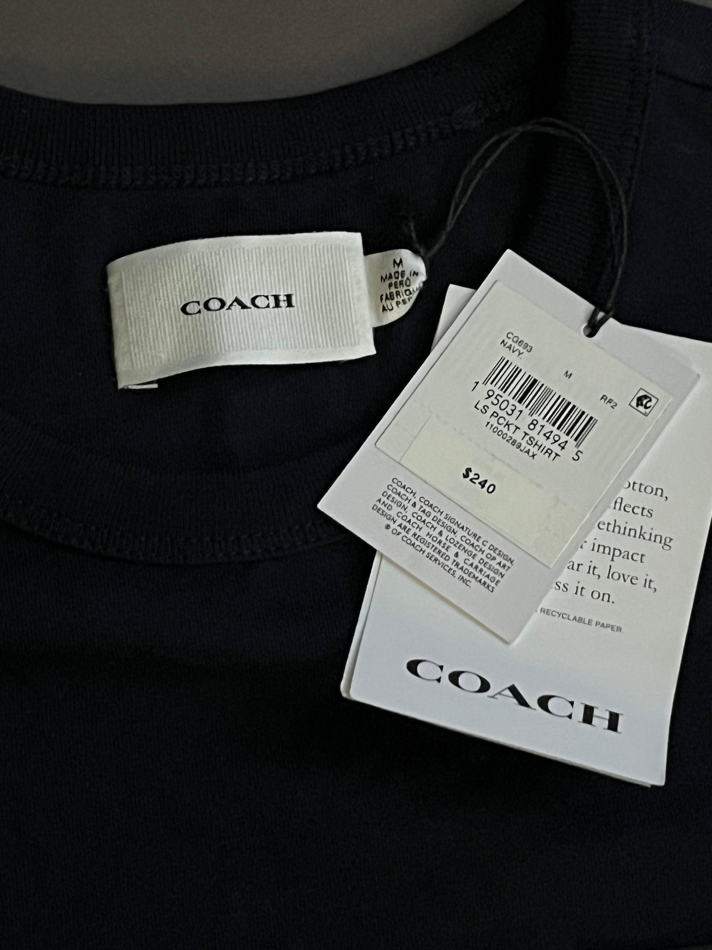 Coach Long Sleeve T-Shirt In Organic Cotton