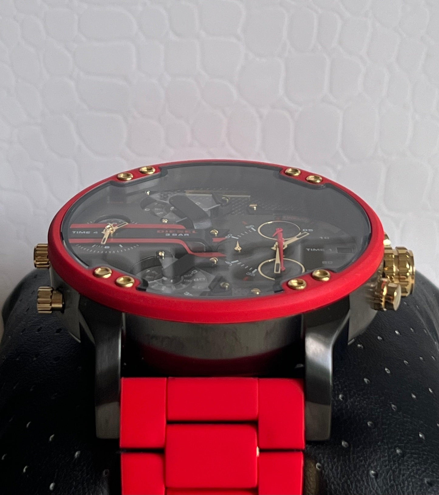 Diesel Men’s Mr. Daddy 2.0 Chronograph Red Stainless Steel and Silicone Watch