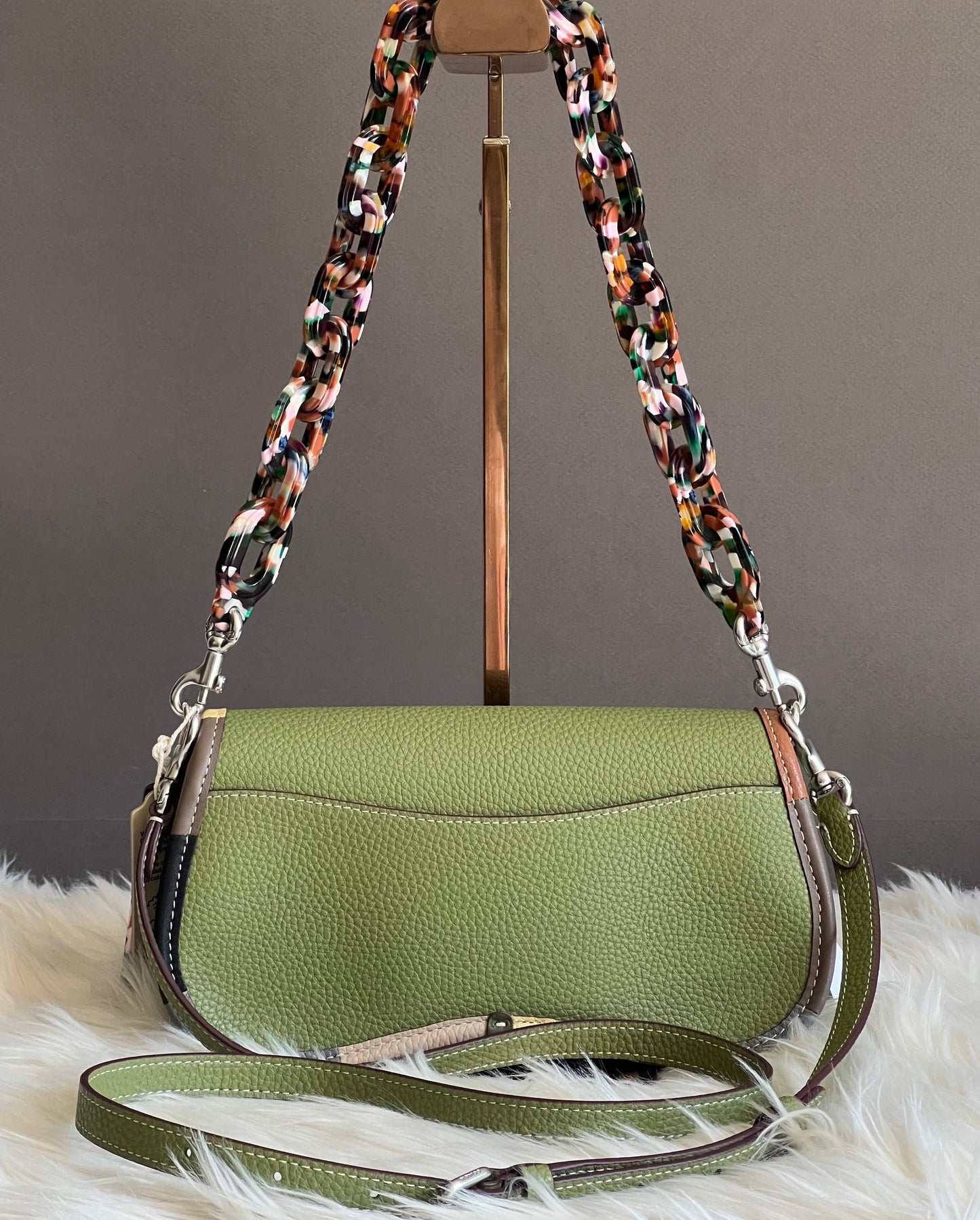 Coach Wavy Dinky Bag with Colorful Binding in Upcrafted Leather