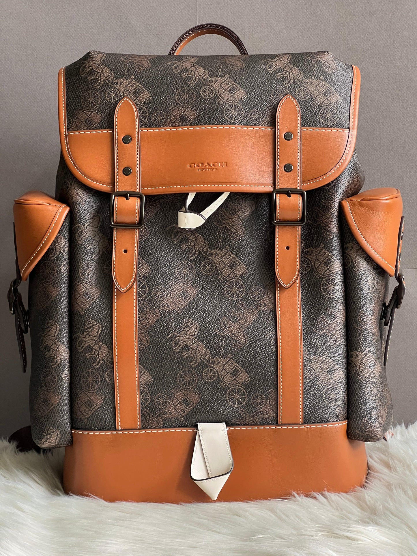 Coach Hitch Backpack with Horse and Carriage Print