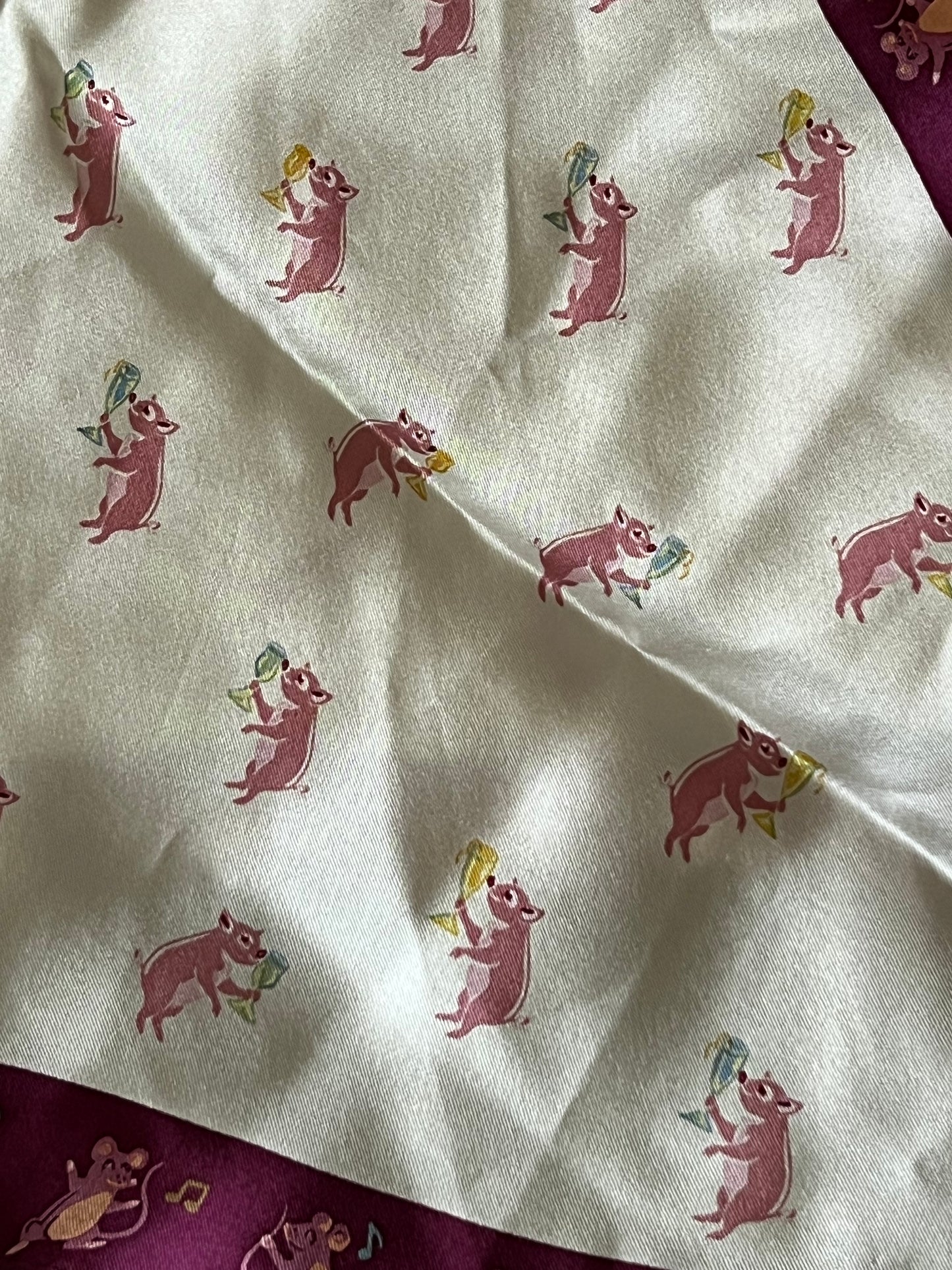 Coach Party Pig Silk Diamond Scarf