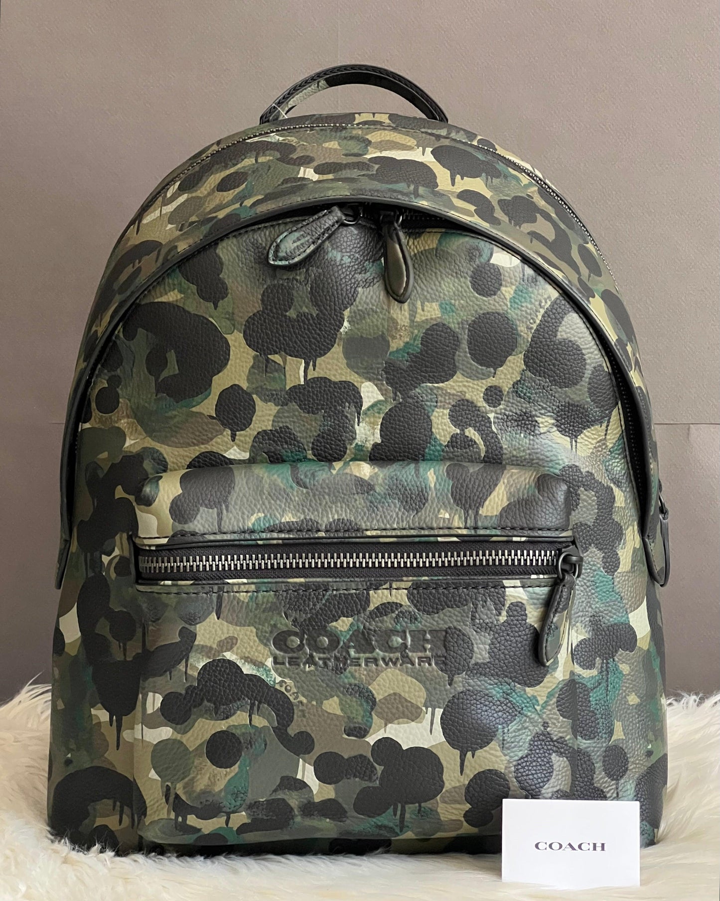 Coach Charter Backpack with Camo Print