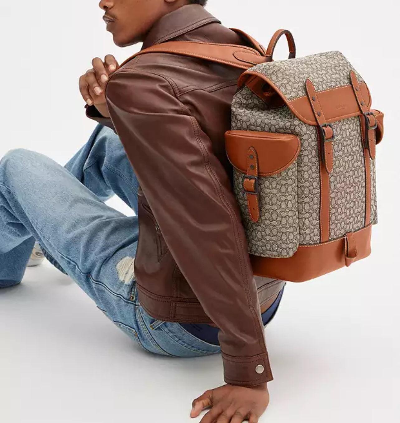 Coach Hitch Backpack in Micro Signature Jacquard