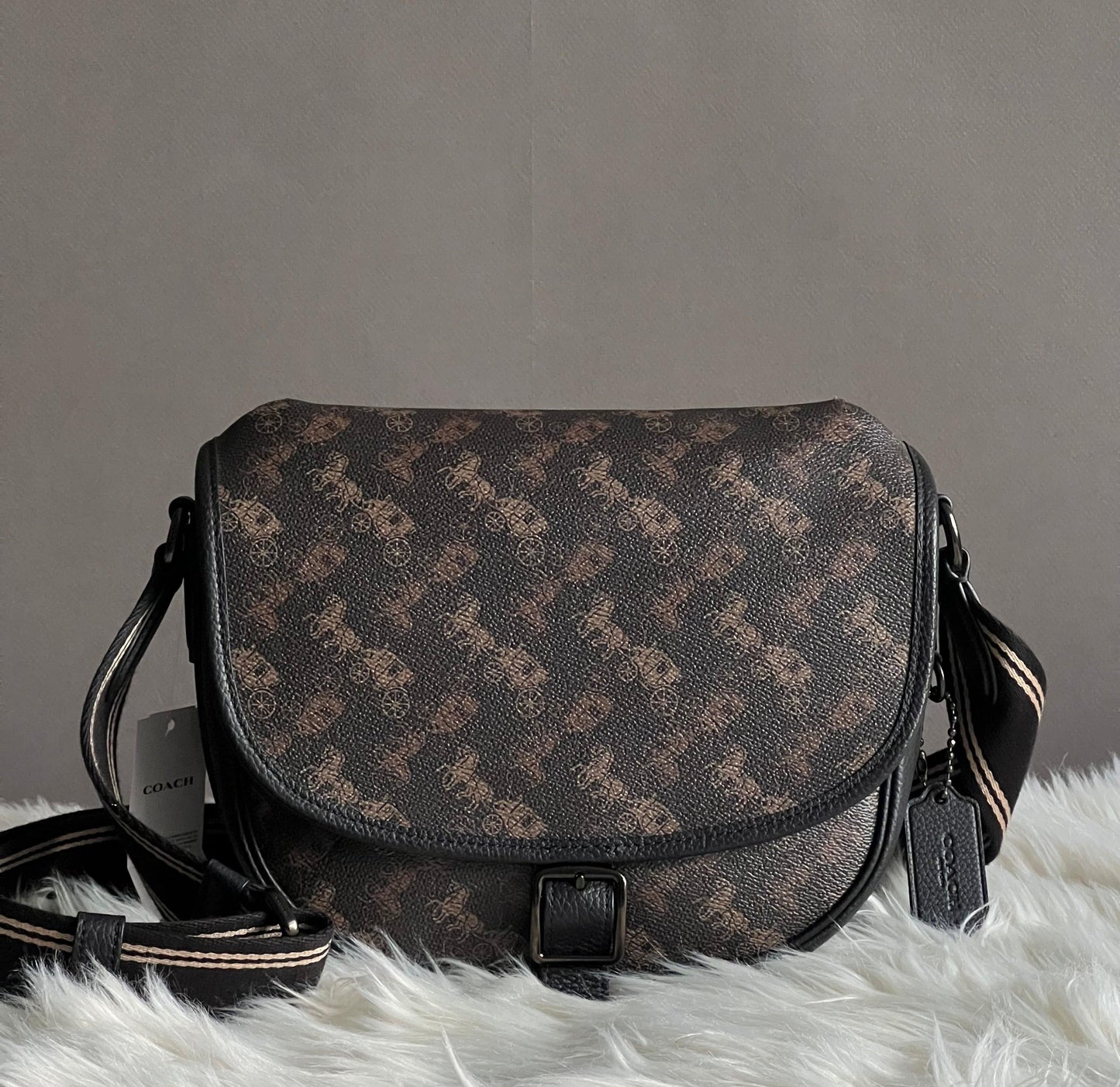 Coach Hitch Crossbody with Horse and Carriage Print