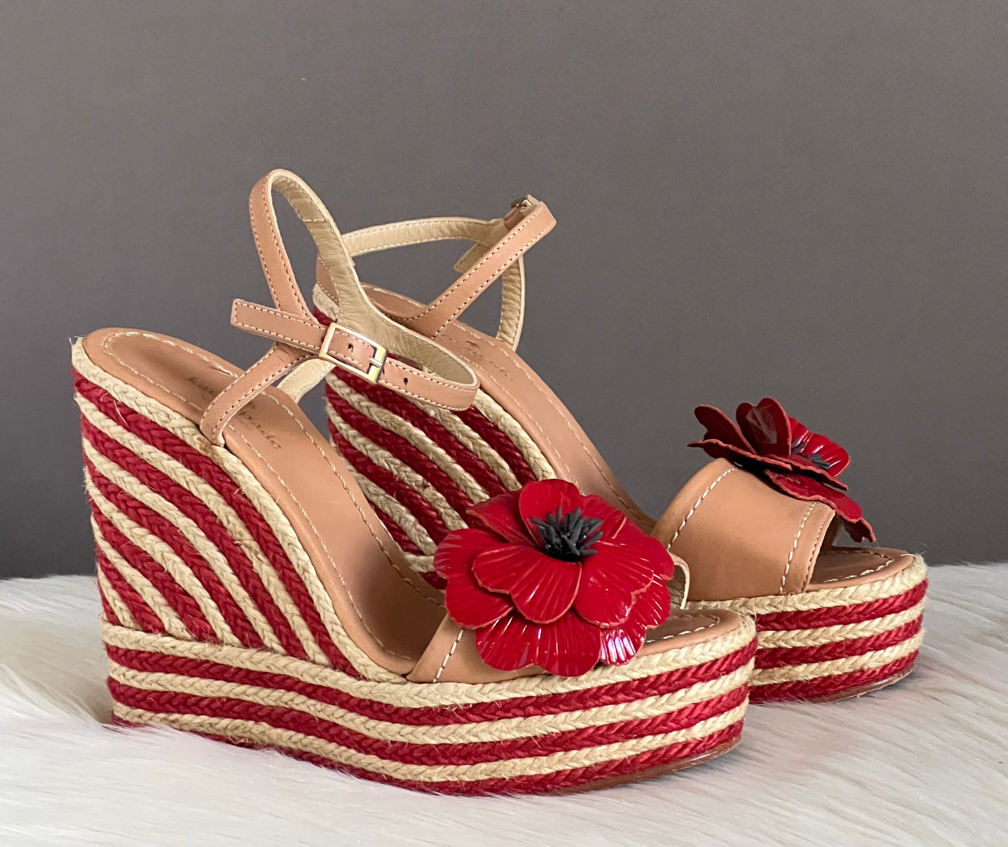 Kate Spade Espadrille Striped Wedge Sandal