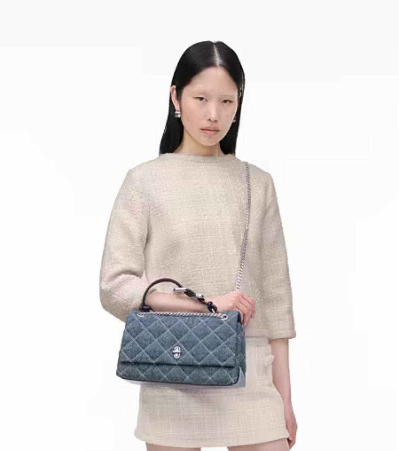 Marc Jacobs The Quilted Denim Dual Convertible Shoulder Bag