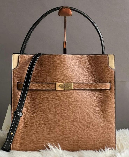 Tory Burch Lee Radziwill Pebbled Double Bag