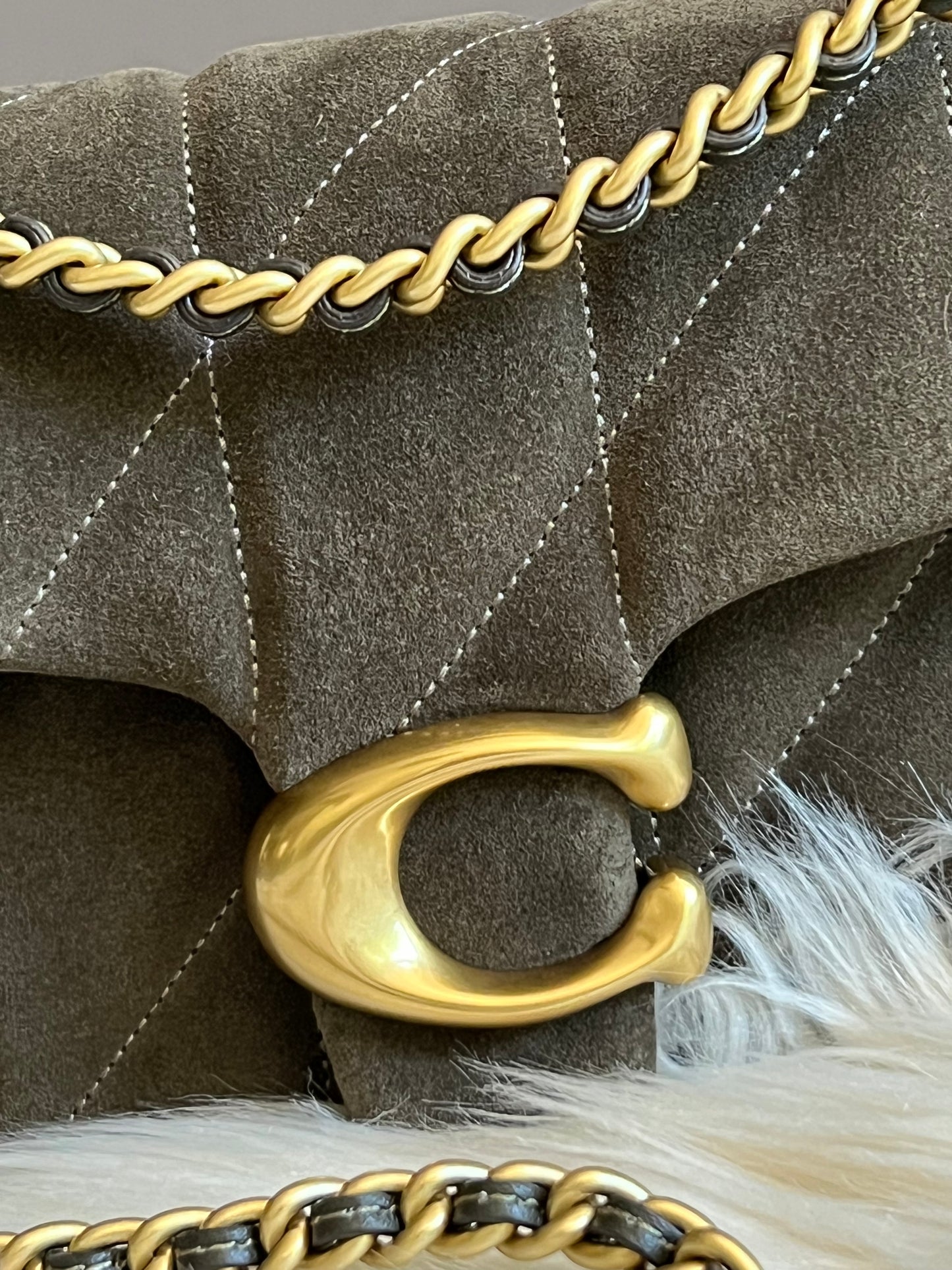 Coach Suede Tabby Shoulder Bag 20 with Quilting