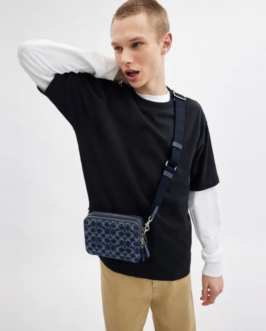 Coach Charter Crossbody Bag 19 In Signature Denim