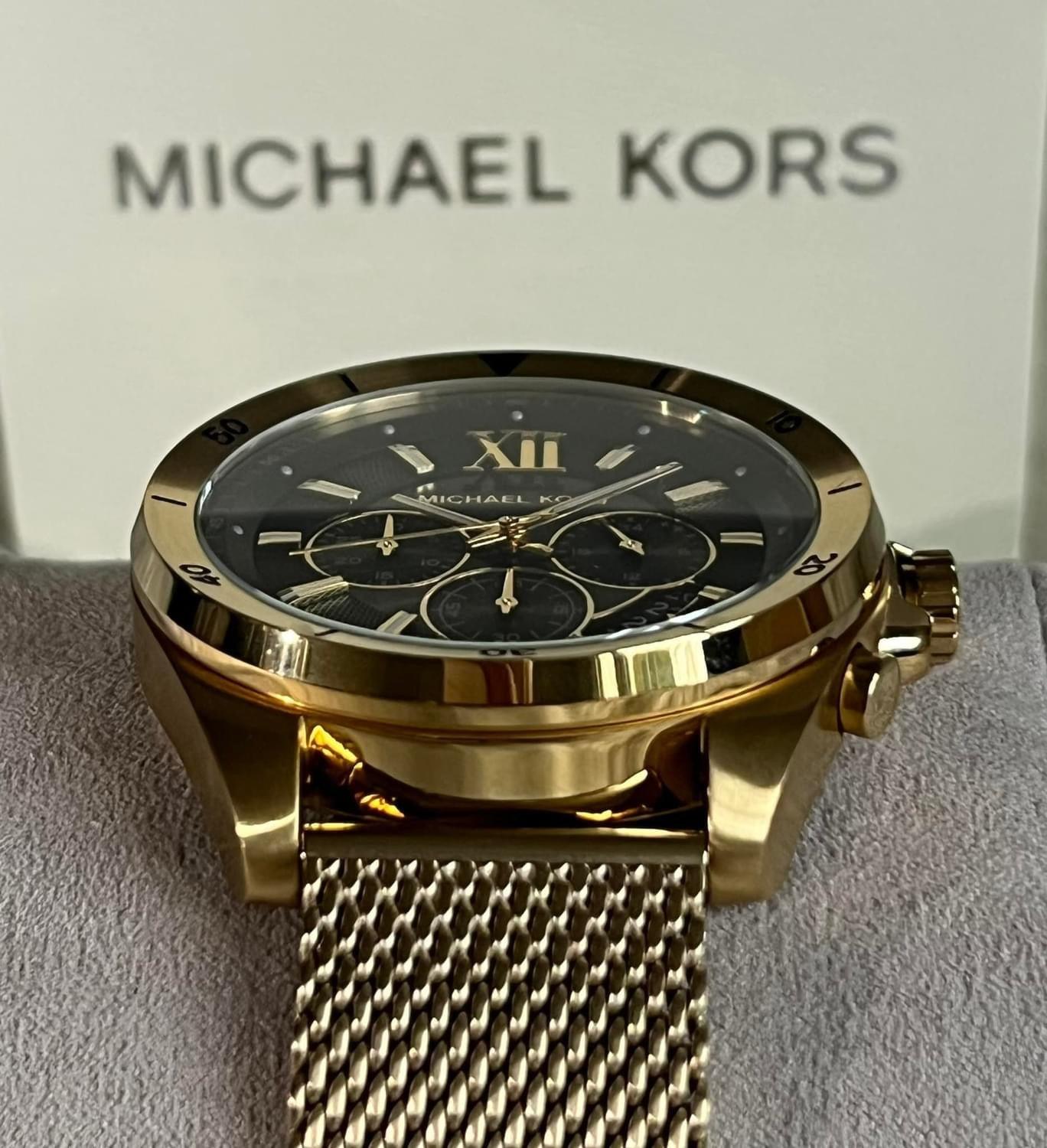 Michael Kors Men’s Oversized Brecken Gold-Tone Mesh Watch