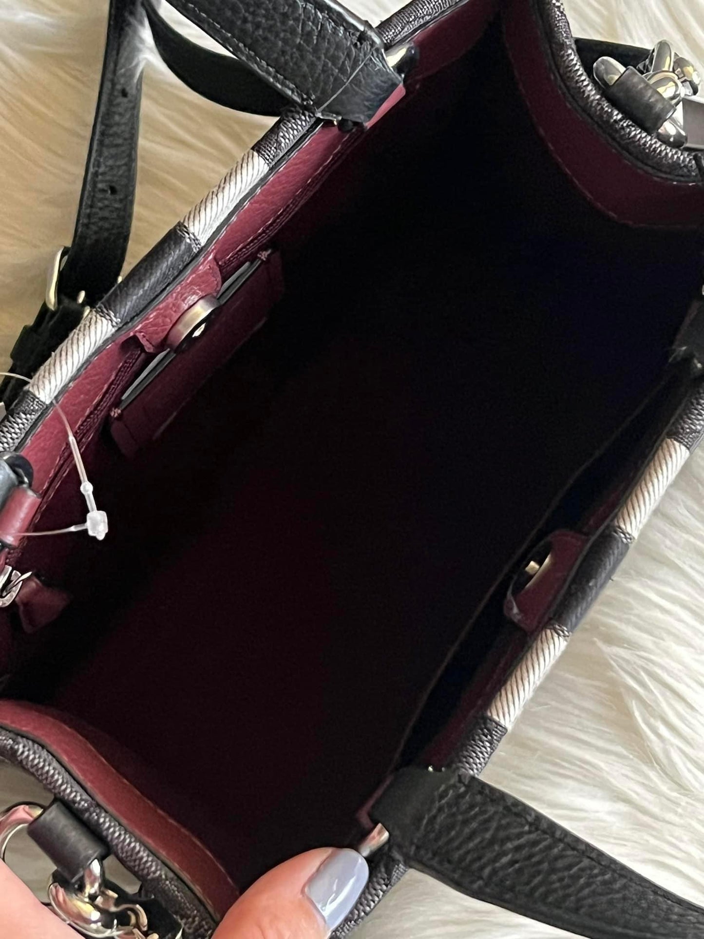 Coach Dempsey Tote in Signature Jacquard with Stripe and Coach Patch