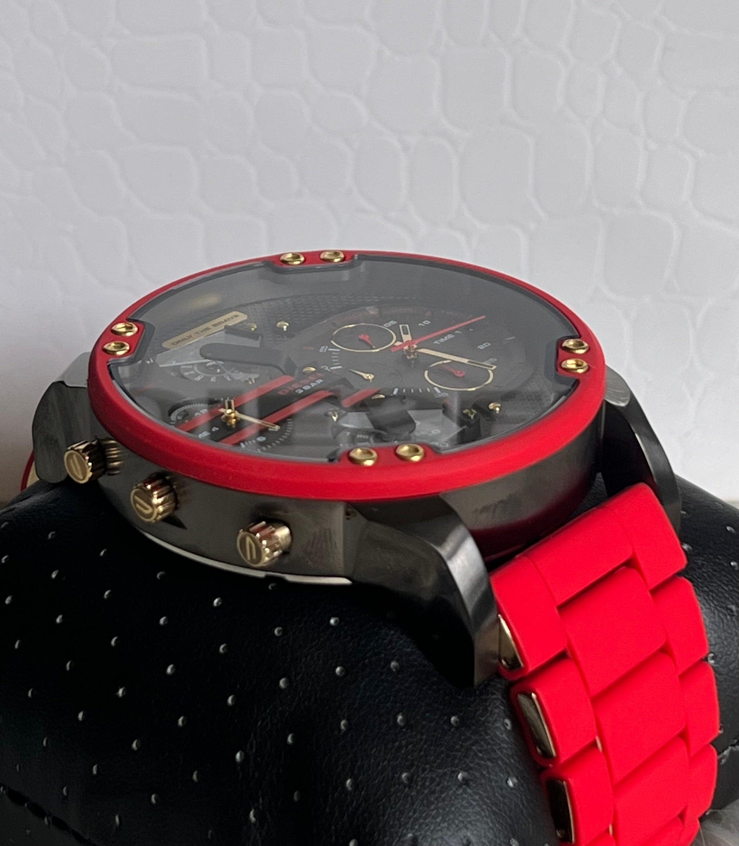 Diesel Men’s Mr. Daddy 2.0 Chronograph Red Stainless Steel and Silicone Watch