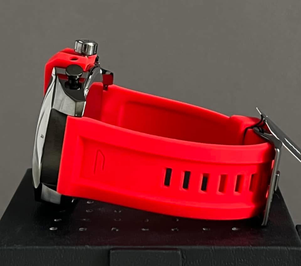 Diesel Men’s Mega Chief Chronograph Gunmetal Red Silicone Watch