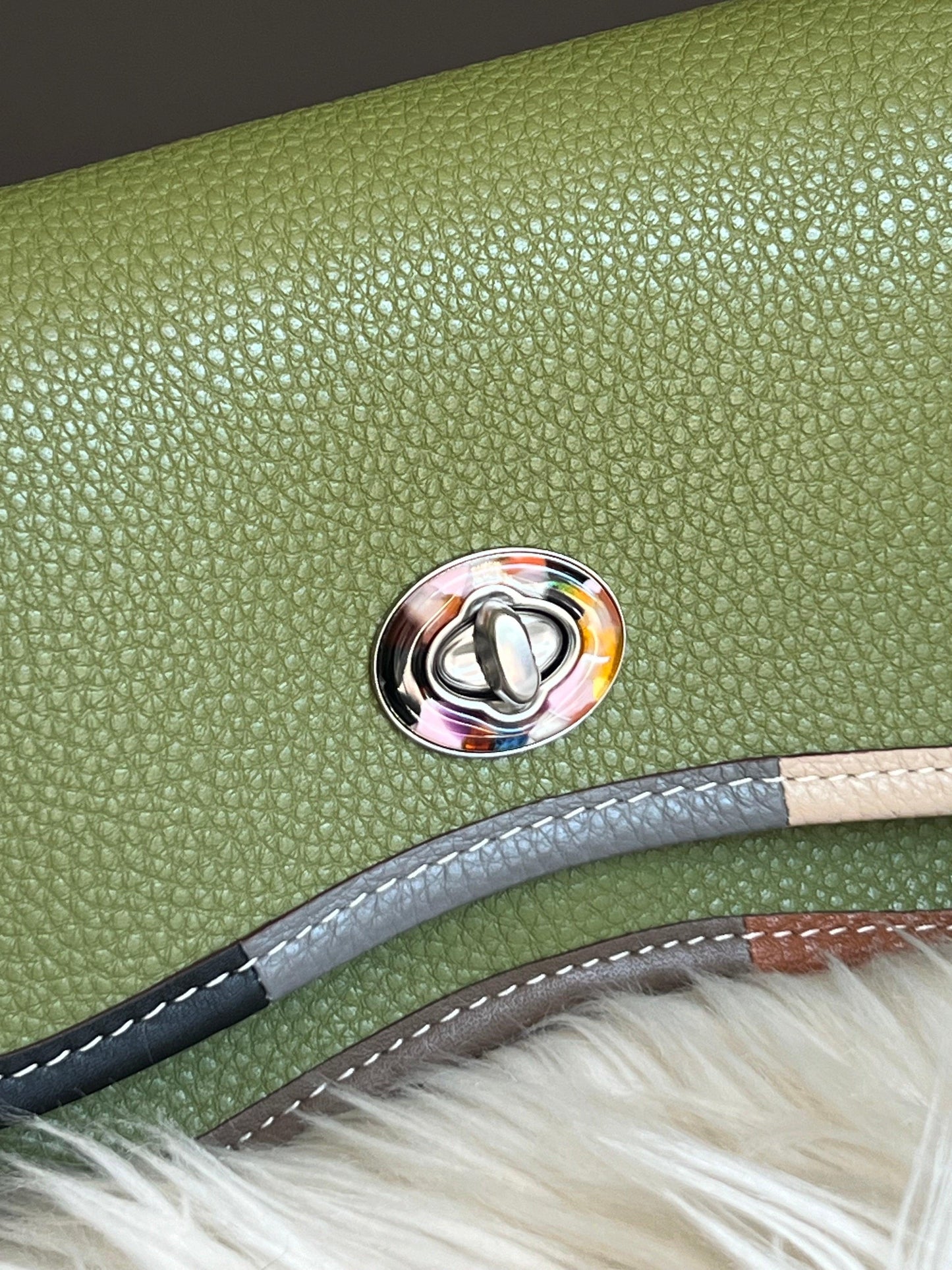 Coach Wavy Dinky Bag with Colorful Binding in Upcrafted Leather