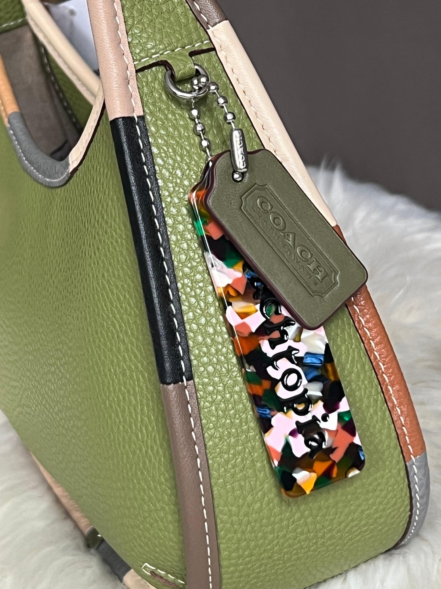 Coach Ergo Bag with Colorful Binding in Upcrafted Leather
