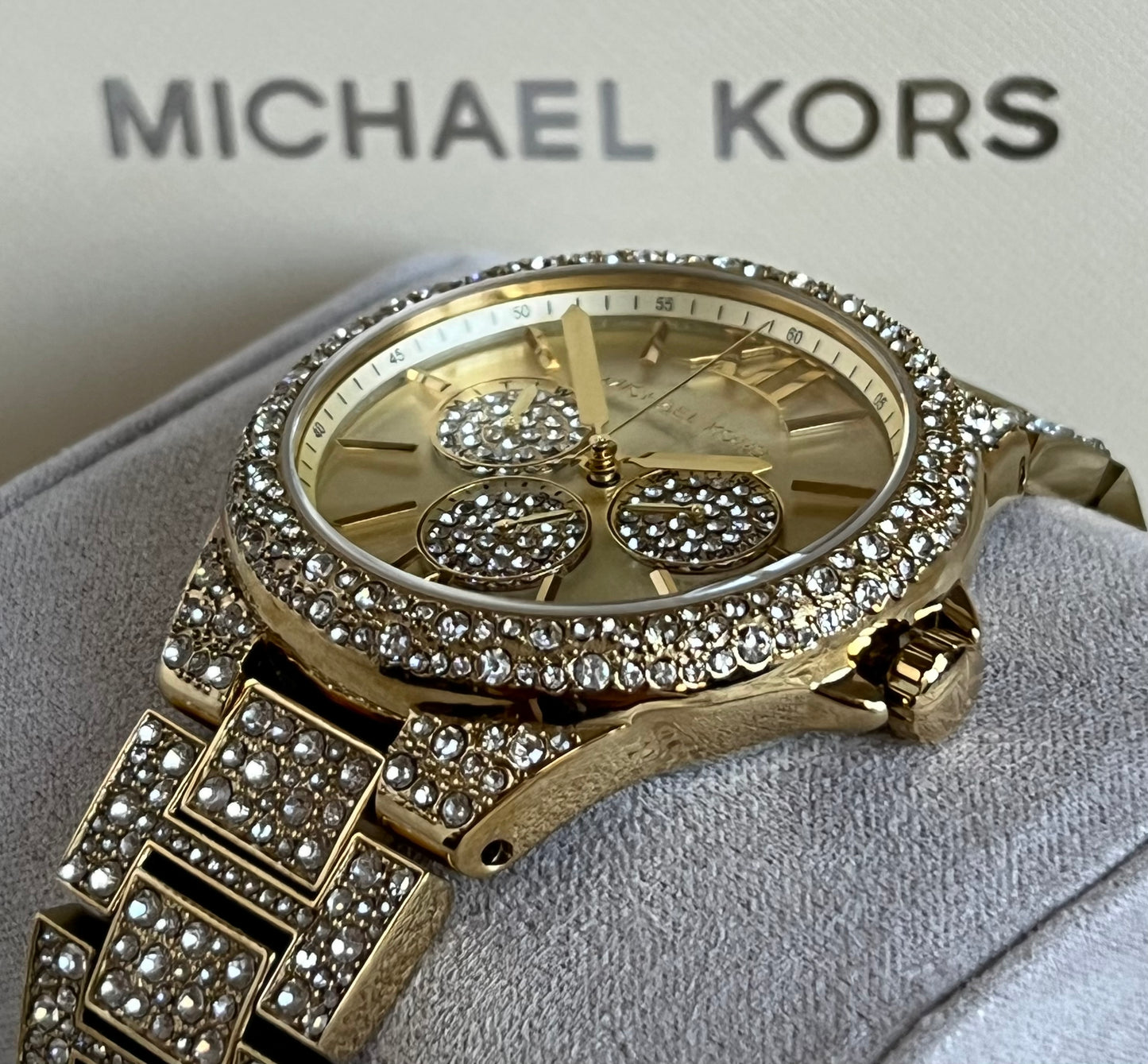 Michael Kors Women’s Oversized Camille Pavé Gold-Tone Watch