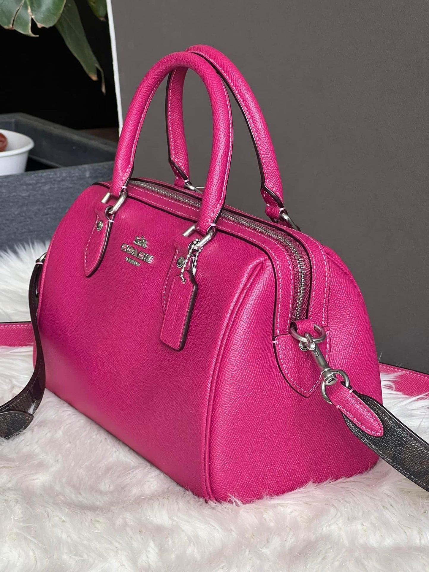 Coach Rowan Satchel with Signature Canvas Detail