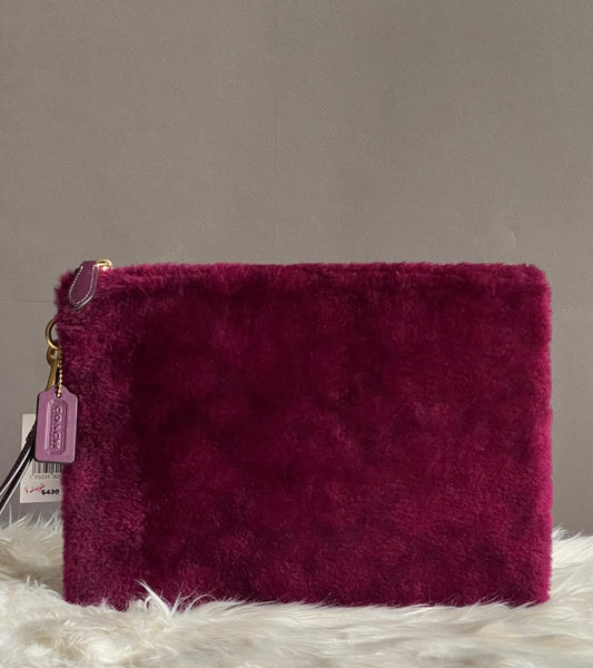 Coach Charter Pouch in Signature Shearling