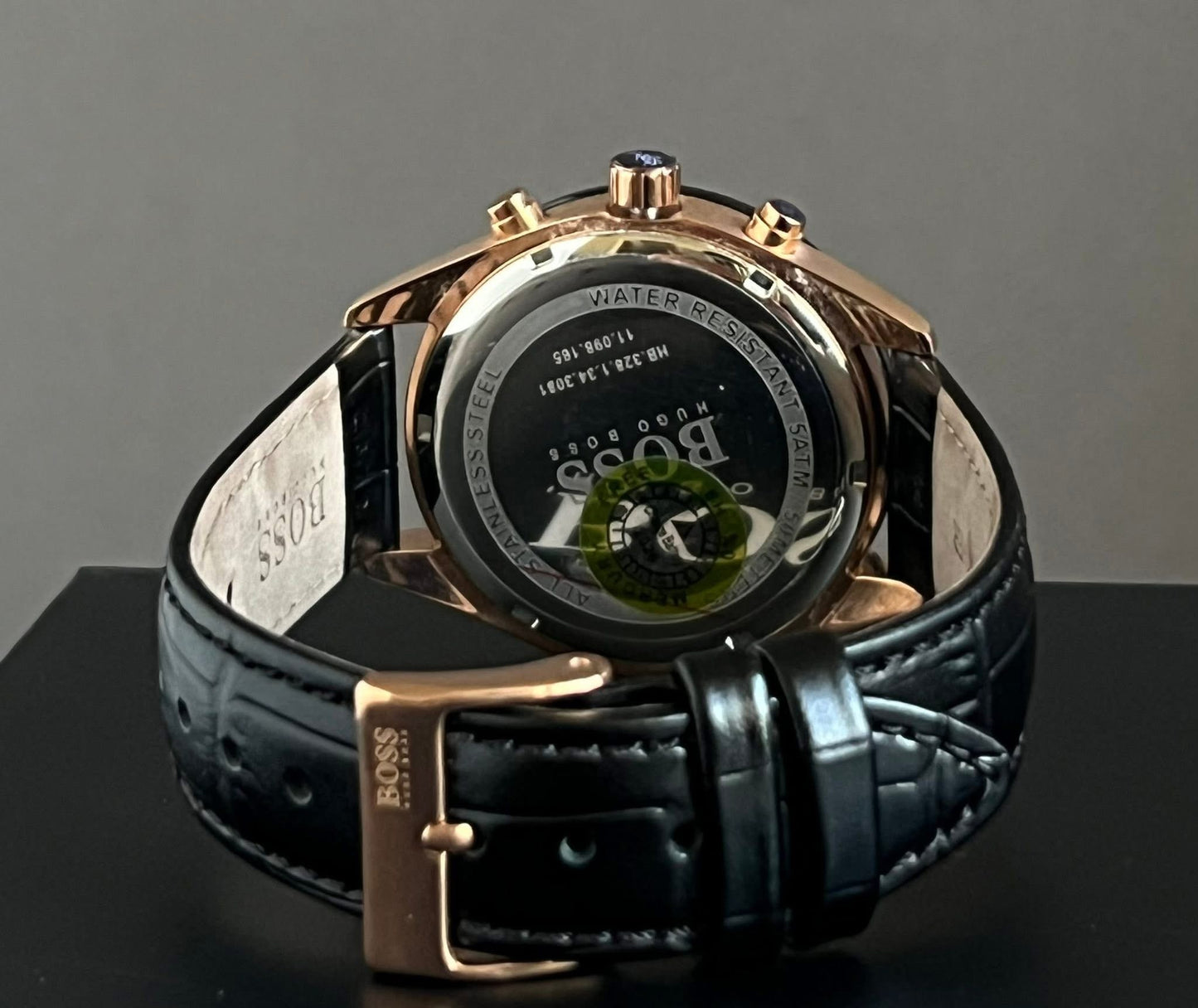 Hugo Boss Men’s Talent Black Leather Chronograph Watch