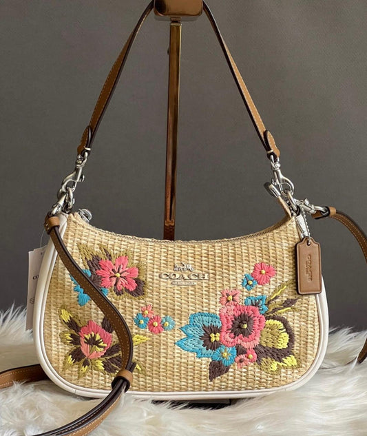 Coach Teri Shoulder Bag with Floral Embroidery