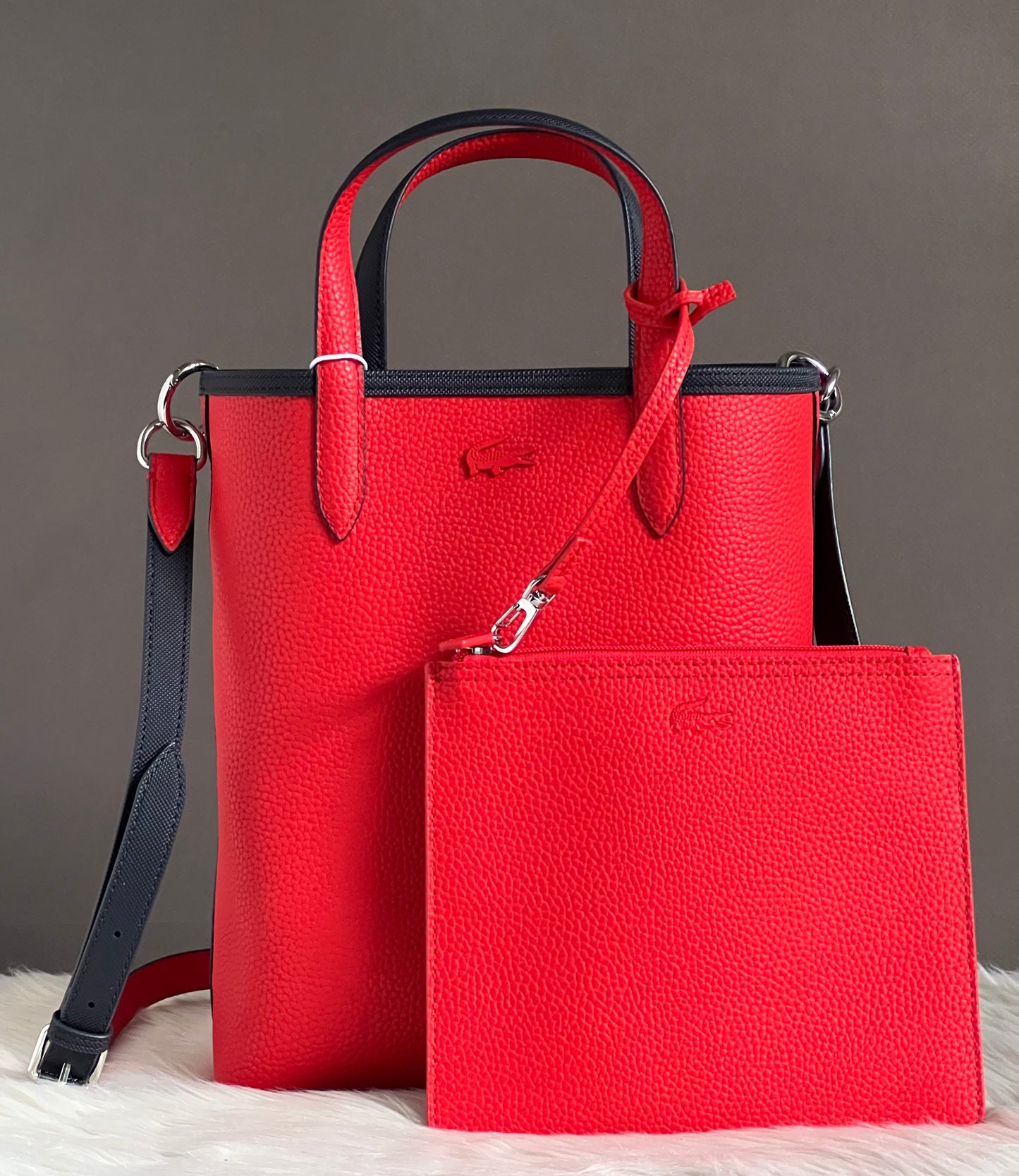 Lacoste Women’s Anna Vertical Reversible Tote with Pouch