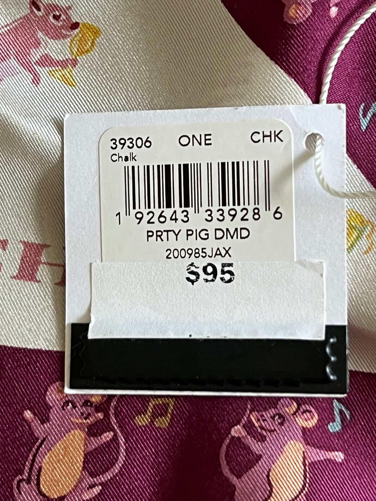 Coach Party Pig Silk Diamond Scarf