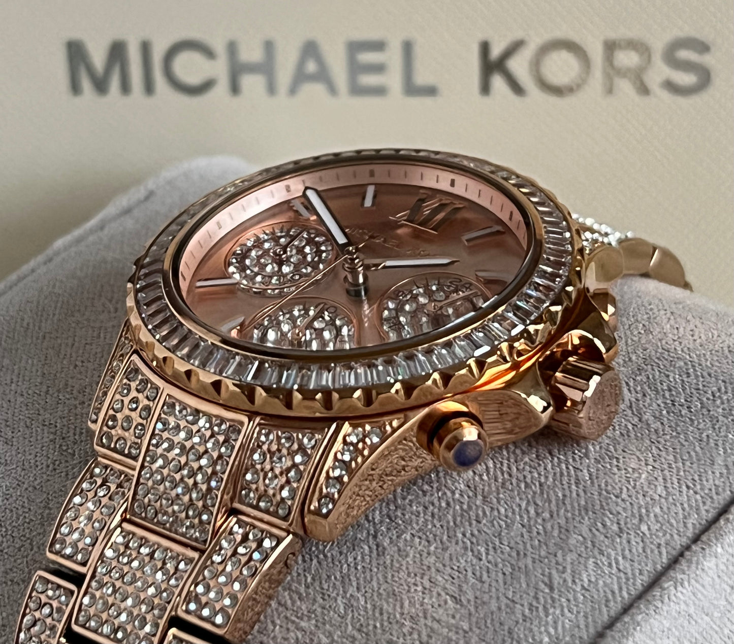 Michael Kors Women’s Everest Chronograph Quartz Crystal Rose Gold Dial Watch