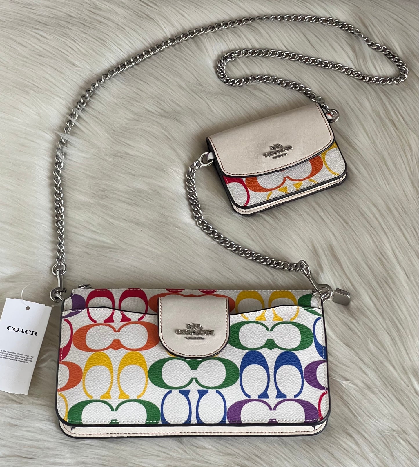 Coach Poppy Crossbody in Rainbow Signature Canvas