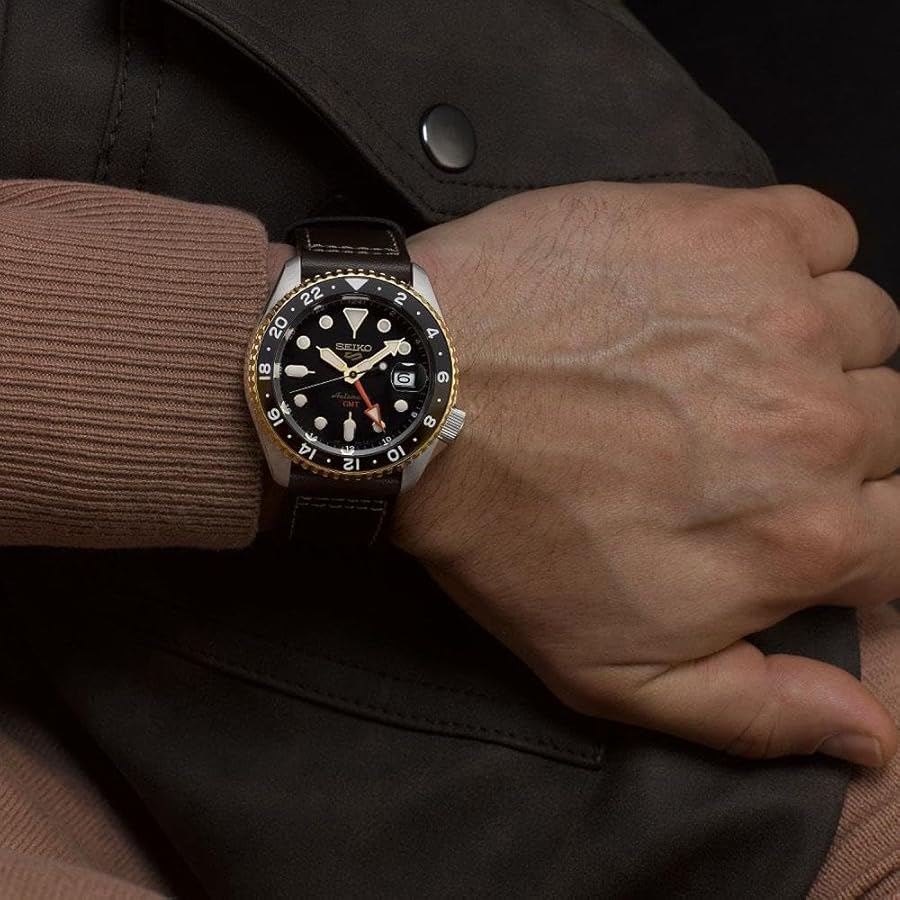 Seiko Men's 5 Sports SKX GMT Automatic Black Dial Watch