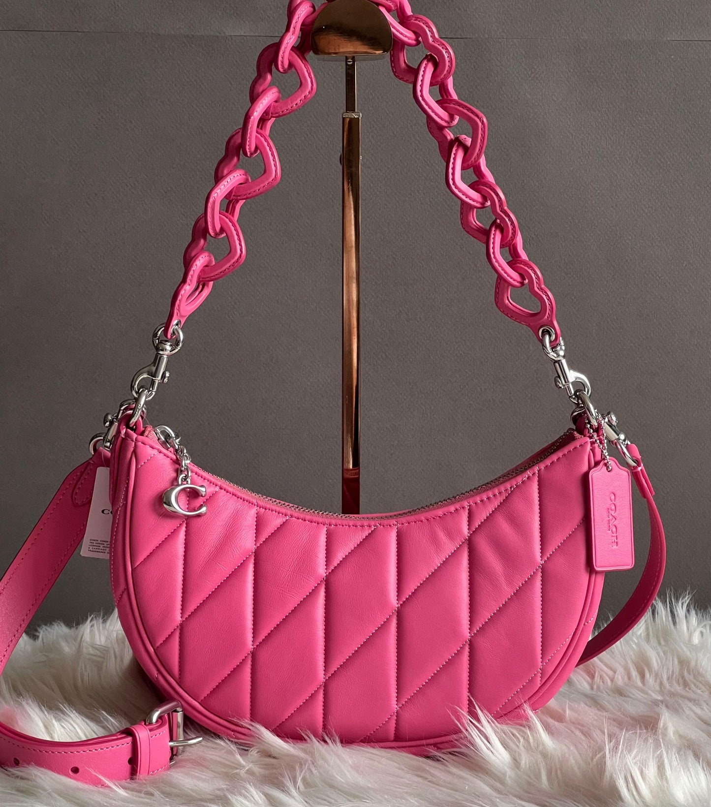 Coach Mira Shoulder Bag with Pillow Quilting and Heart Strap