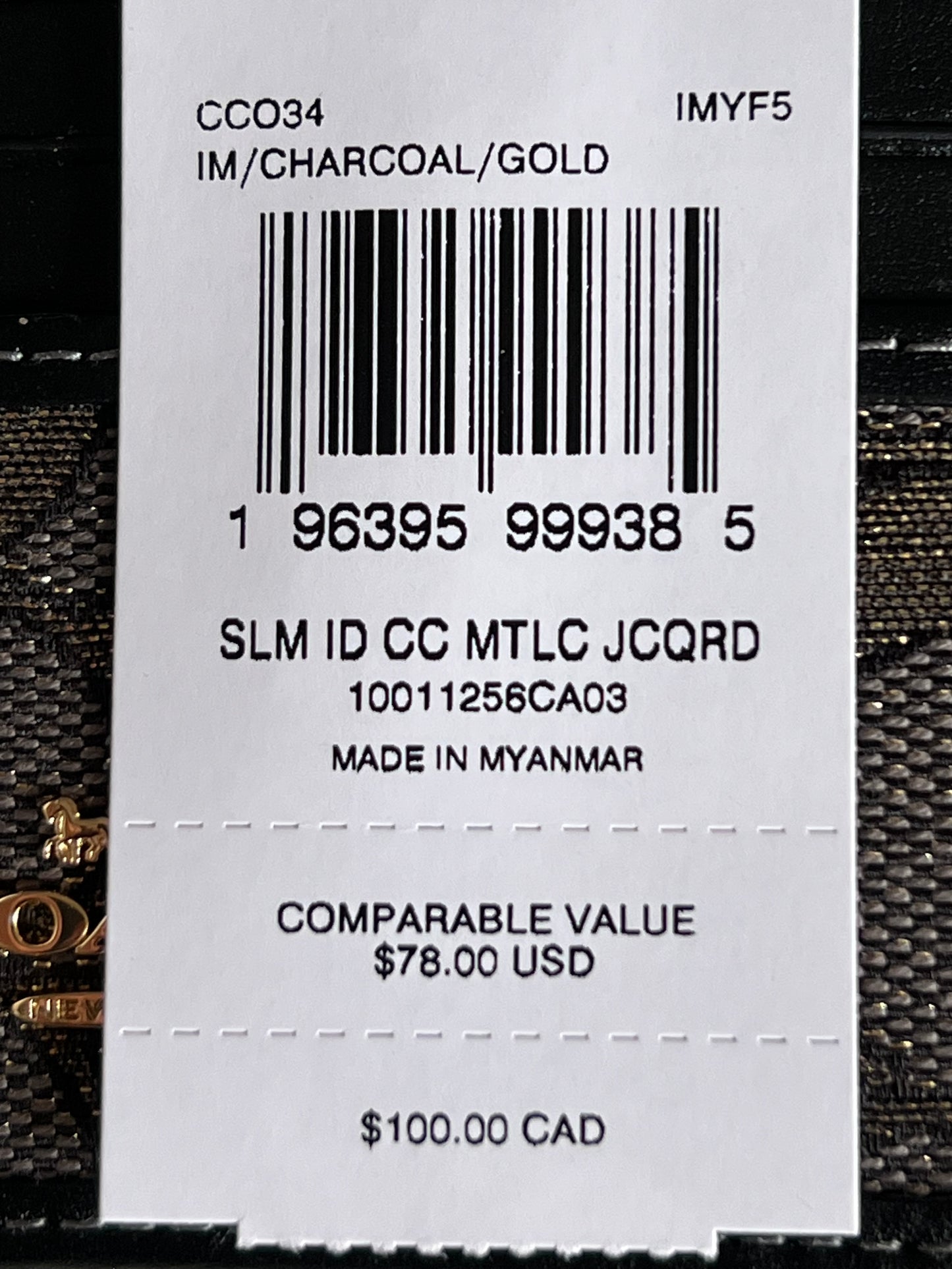 Coach Slim ID Card Case In Metallic Jacquard
