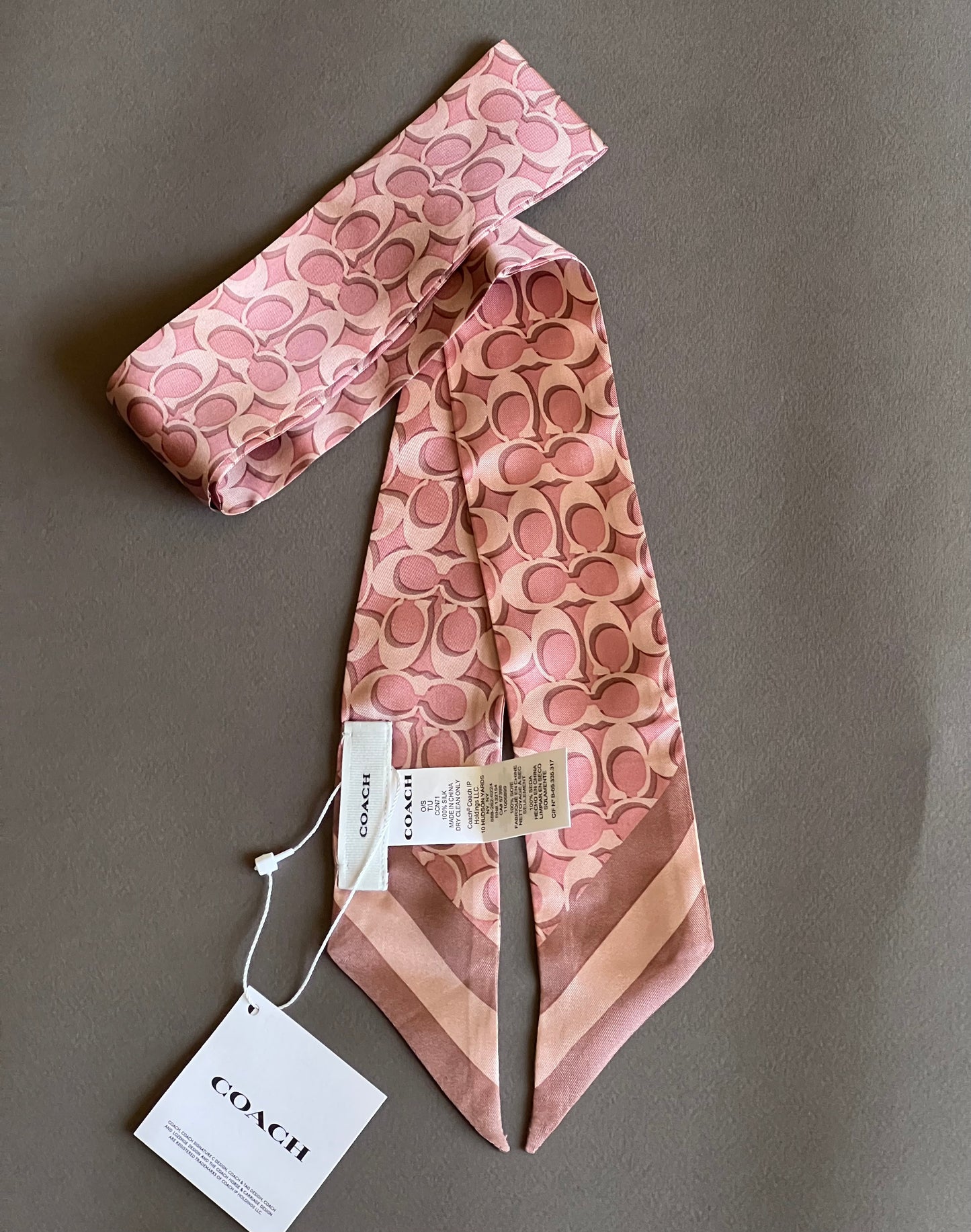 Coach Signature Silk Skinny Scarf